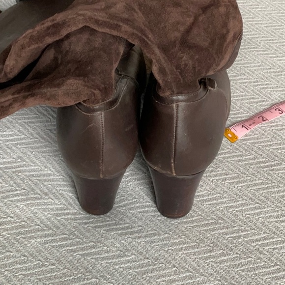 Talbots Suede Drk Brown Leather Heel Boots Size 7.5B. - Picture 10 of 16